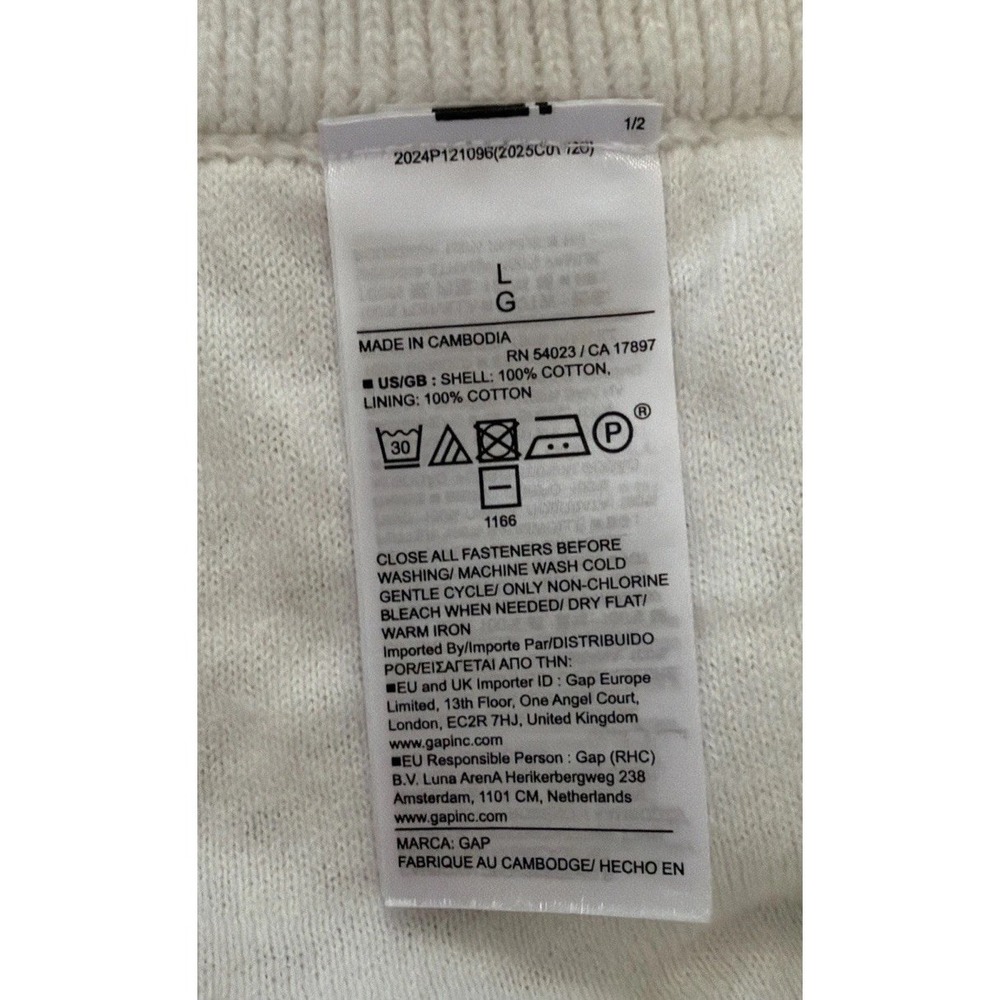 EUC Gap CROCHET PULL ON SWEATER SHORTS Knit  Lined Off White Milk Black Large - Picture 6 of 8